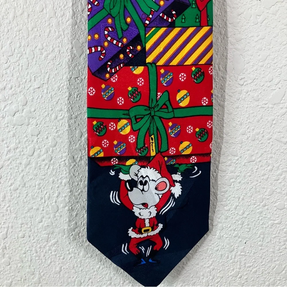 SILK Christmas Ties Bundle of 2 Colorful Holiday Festive Black Navy Office Party